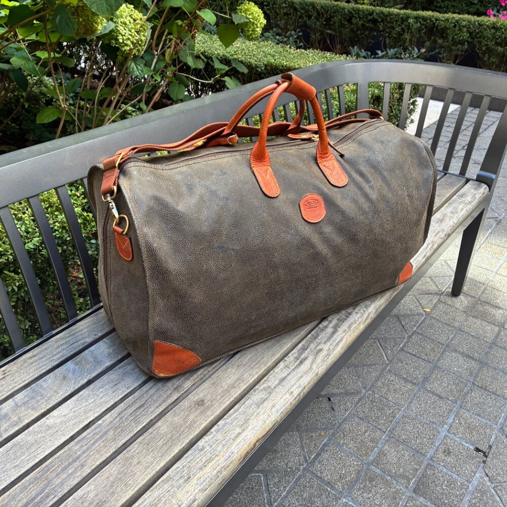 BRIC'S xlarge olive LEATHER DUFFEL bag